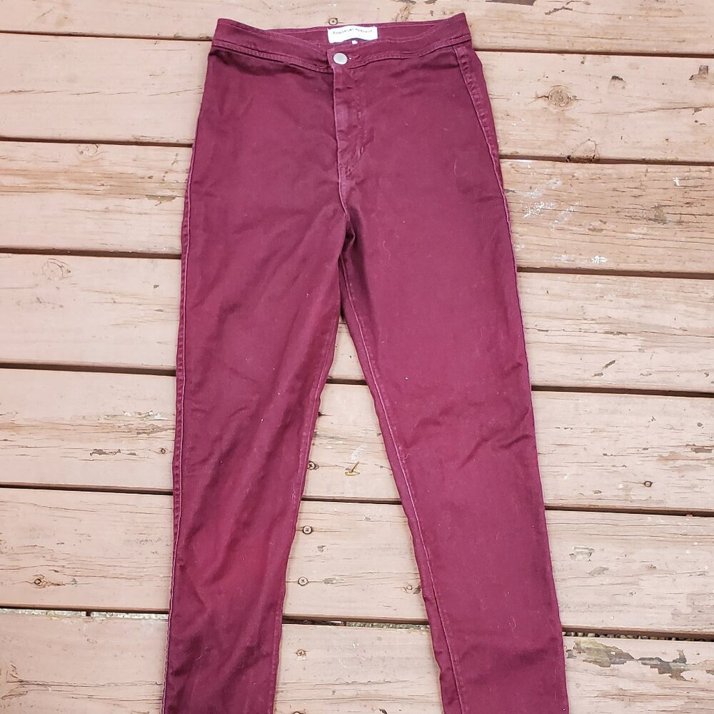 American Apparel Maroon Skinny Jeans - Size M